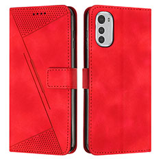 Handytasche Stand Schutzhülle Flip Leder Hülle Y07X für Motorola Moto E32s Rot