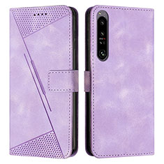 Handytasche Stand Schutzhülle Flip Leder Hülle Y07X für Sony Xperia 1 IV Violett