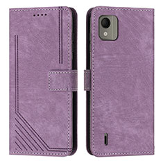 Handytasche Stand Schutzhülle Flip Leder Hülle Y08X für Nokia C110 Violett