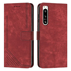 Handytasche Stand Schutzhülle Flip Leder Hülle Y08X für Sony Xperia 5 IV Rot
