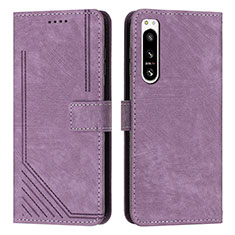 Handytasche Stand Schutzhülle Flip Leder Hülle Y08X für Sony Xperia 5 IV Violett
