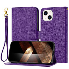 Handytasche Stand Schutzhülle Flip Leder Hülle Y09X für Apple iPhone 14 Plus Violett