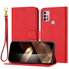 Handytasche Stand Schutzhülle Flip Leder Hülle Y09X für Motorola Moto G10 Rot