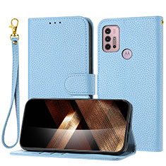 Handytasche Stand Schutzhülle Flip Leder Hülle Y09X für Motorola Moto G30 Blau