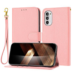 Handytasche Stand Schutzhülle Flip Leder Hülle Y09X für Motorola Moto G62 5G Rosegold