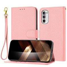 Handytasche Stand Schutzhülle Flip Leder Hülle Y09X für Motorola Moto G82 5G Rosegold