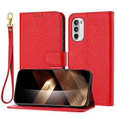 Handytasche Stand Schutzhülle Flip Leder Hülle Y09X für Motorola Moto G82 5G Rot