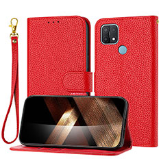 Handytasche Stand Schutzhülle Flip Leder Hülle Y09X für Oppo A15 Rot