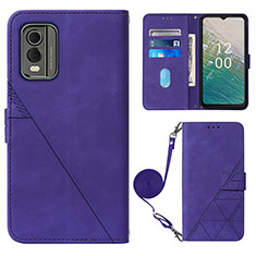 Handytasche Stand Schutzhülle Flip Leder Hülle YB1 für Nokia C210 Violett