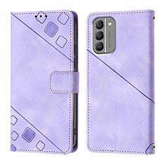 Handytasche Stand Schutzhülle Flip Leder Hülle YB1 für Nokia G400 5G Violett