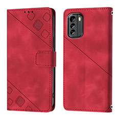 Handytasche Stand Schutzhülle Flip Leder Hülle YB1 für Nokia G60 5G Rot