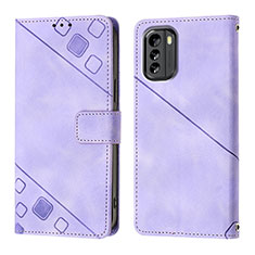Handytasche Stand Schutzhülle Flip Leder Hülle YB1 für Nokia G60 5G Violett