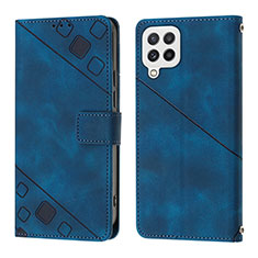 Handytasche Stand Schutzhülle Flip Leder Hülle YB1 für Samsung Galaxy M32 4G Blau