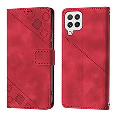 Handytasche Stand Schutzhülle Flip Leder Hülle YB1 für Samsung Galaxy M32 4G Rot