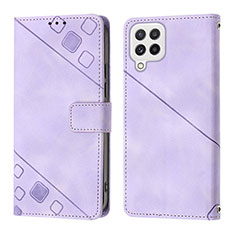 Handytasche Stand Schutzhülle Flip Leder Hülle YB1 für Samsung Galaxy M32 4G Violett