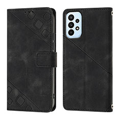 Handytasche Stand Schutzhülle Flip Leder Hülle YB1 für Samsung Galaxy M32 5G Schwarz