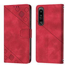 Handytasche Stand Schutzhülle Flip Leder Hülle YB1 für Sony Xperia 1 IV Rot