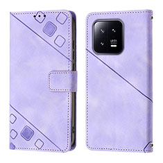 Handytasche Stand Schutzhülle Flip Leder Hülle YB1 für Xiaomi Mi 13 Pro 5G Violett