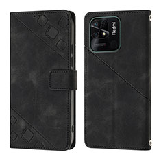 Handytasche Stand Schutzhülle Flip Leder Hülle YB1 für Xiaomi Redmi 10C 4G Schwarz