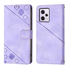 Handytasche Stand Schutzhülle Flip Leder Hülle YB1 für Xiaomi Redmi Note 12 Pro 5G Violett
