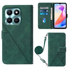 Handytasche Stand Schutzhülle Flip Leder Hülle YB3 für Huawei Honor X6a Grün