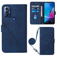 Handytasche Stand Schutzhülle Flip Leder Hülle YB3 für Motorola Moto G Power (2022) Blau