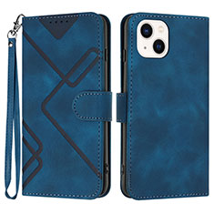 Handytasche Stand Schutzhülle Flip Leder Hülle YX1 für Apple iPhone 14 Blau