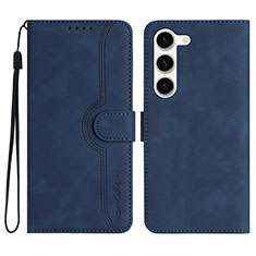 Handytasche Stand Schutzhülle Flip Leder Hülle YX2 für Samsung Galaxy S22 5G Blau