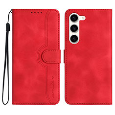 Handytasche Stand Schutzhülle Flip Leder Hülle YX2 für Samsung Galaxy S22 5G Rot