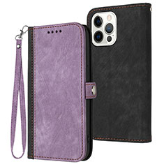 Handytasche Stand Schutzhülle Flip Leder Hülle YX3 für Apple iPhone 14 Pro Violett