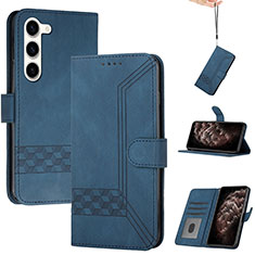 Handytasche Stand Schutzhülle Flip Leder Hülle YX4 für Samsung Galaxy S22 Plus 5G Blau