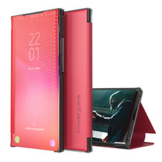 Handytasche Stand Schutzhülle Flip Leder Hülle ZL1 für Samsung Galaxy A42 5G Rot