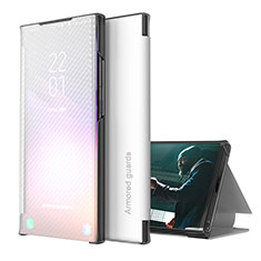 Handytasche Stand Schutzhülle Flip Leder Hülle ZL1 für Samsung Galaxy A42 5G Silber