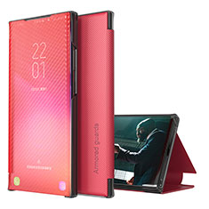 Handytasche Stand Schutzhülle Flip Leder Hülle ZL1 für Samsung Galaxy A50S Rot