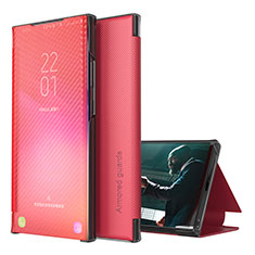 Handytasche Stand Schutzhülle Flip Leder Hülle ZL1 für Samsung Galaxy A51 4G Rot