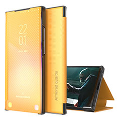 Handytasche Stand Schutzhülle Flip Leder Hülle ZL1 für Samsung Galaxy F12 Gelb