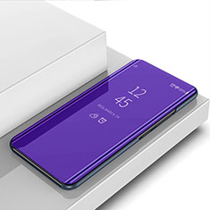Handytasche Stand Schutzhülle Flip Leder Rahmen Spiegel Tasche für Apple iPhone 12 Max Violett