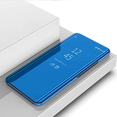 Handytasche Stand Schutzhülle Flip Leder Rahmen Spiegel Tasche für Apple iPhone 12 Pro Max Blau