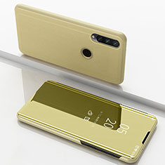 Handytasche Stand Schutzhülle Flip Leder Rahmen Spiegel Tasche für Huawei Enjoy 10 Plus Gold