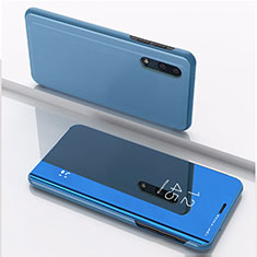 Handytasche Stand Schutzhülle Flip Leder Rahmen Spiegel Tasche für Samsung Galaxy M10 Blau