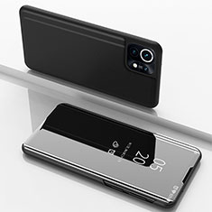 Handytasche Stand Schutzhülle Flip Leder Rahmen Spiegel Tasche für Xiaomi Mi 11 5G Schwarz