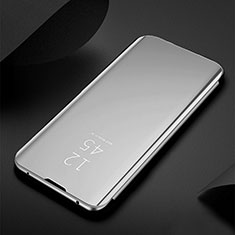 Handytasche Stand Schutzhülle Flip Leder Rahmen Spiegel Tasche für Xiaomi Mi 12S 5G Silber