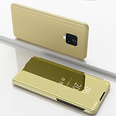 Handytasche Stand Schutzhülle Flip Leder Rahmen Spiegel Tasche für Xiaomi Poco M2 Pro Gold