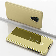 Handytasche Stand Schutzhülle Flip Leder Rahmen Spiegel Tasche für Xiaomi Redmi Note 9 Gold