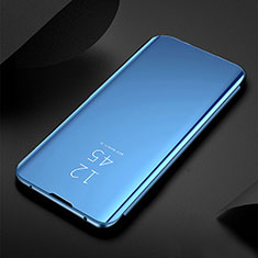 Handytasche Stand Schutzhülle Flip Leder Rahmen Spiegel Tasche L01 für Apple iPhone 13 Mini Hellblau