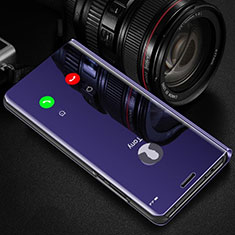 Handytasche Stand Schutzhülle Flip Leder Rahmen Spiegel Tasche L01 für Huawei Enjoy 10 Plus Violett