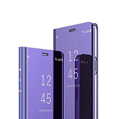 Handytasche Stand Schutzhülle Flip Leder Rahmen Spiegel Tasche L01 für Huawei Honor X10 5G Violett