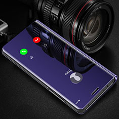 Handytasche Stand Schutzhülle Flip Leder Rahmen Spiegel Tasche L02 für Samsung Galaxy A51 5G Violett
