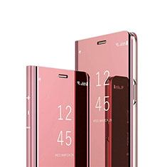 Handytasche Stand Schutzhülle Flip Leder Rahmen Spiegel Tasche L02 für Xiaomi Mi 10 Ultra Rosegold