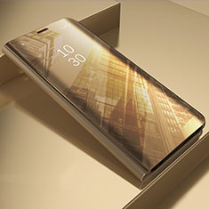 Handytasche Stand Schutzhülle Flip Leder Rahmen Spiegel Tasche L03 für Samsung Galaxy A30S Gold
